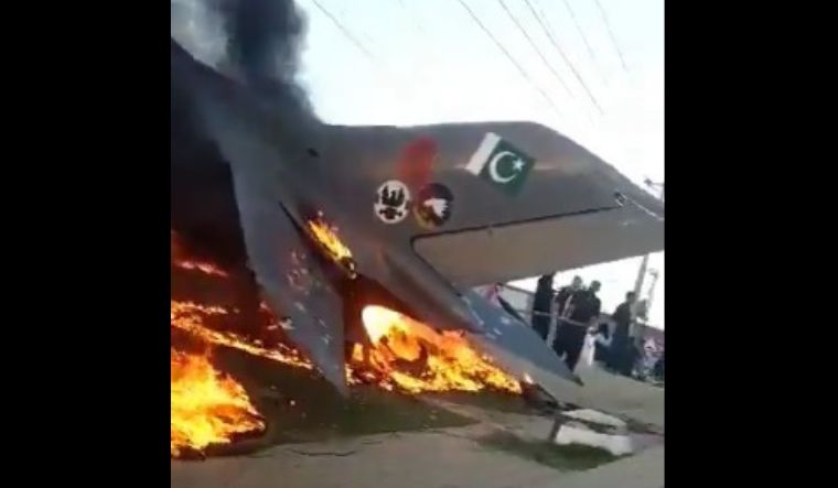 Pakistan aircraft burning